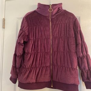 NWT Laila Ali Plum Quilted Puffer Jacket